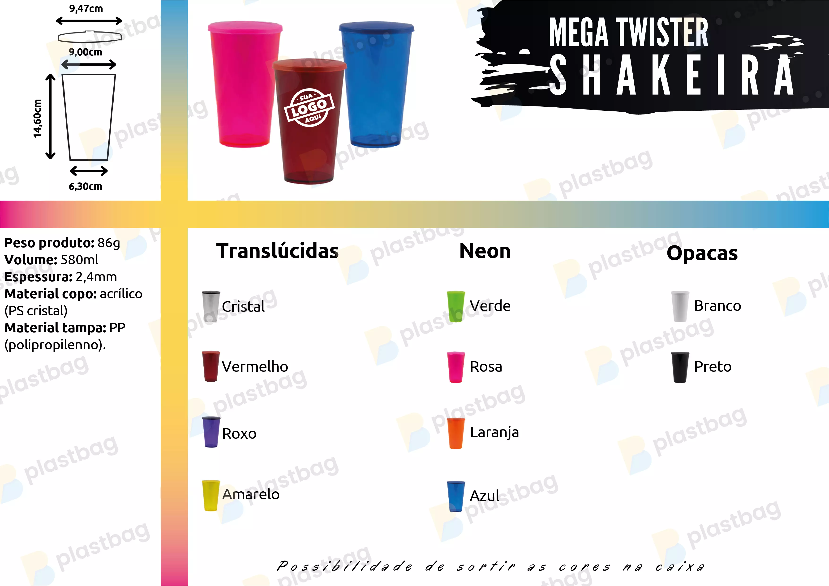 Copo Mega Twister  Shakeira Personalizado